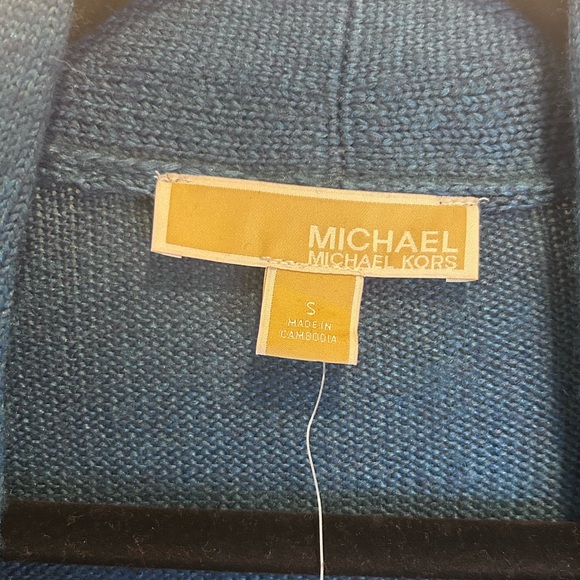💙”Michael Kors” NWT Blue Cardigan w/ Stripes & Pockets Size S🩵 - Picture 4 of 12